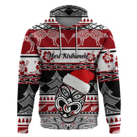 Custom New Zealand Christmas Hoodie Maori Meri Kirihimete Moko - Wonder Print Shop