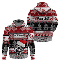 Custom New Zealand Christmas Hoodie Maori Meri Kirihimete Moko - Wonder Print Shop