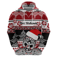 Custom New Zealand Christmas Hoodie Maori Meri Kirihimete Moko - Wonder Print Shop