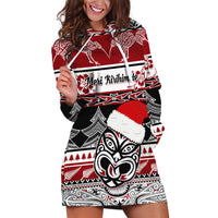 Custom New Zealand Christmas Hoodie Dress Maori Meri Kirihimete Moko - Wonder Print Shop
