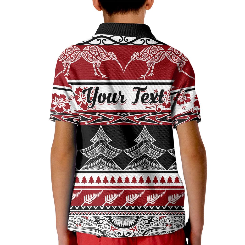Custom New Zealand Christmas Kid Polo Shirt Maori Meri Kirihimete Moko - Wonder Print Shop