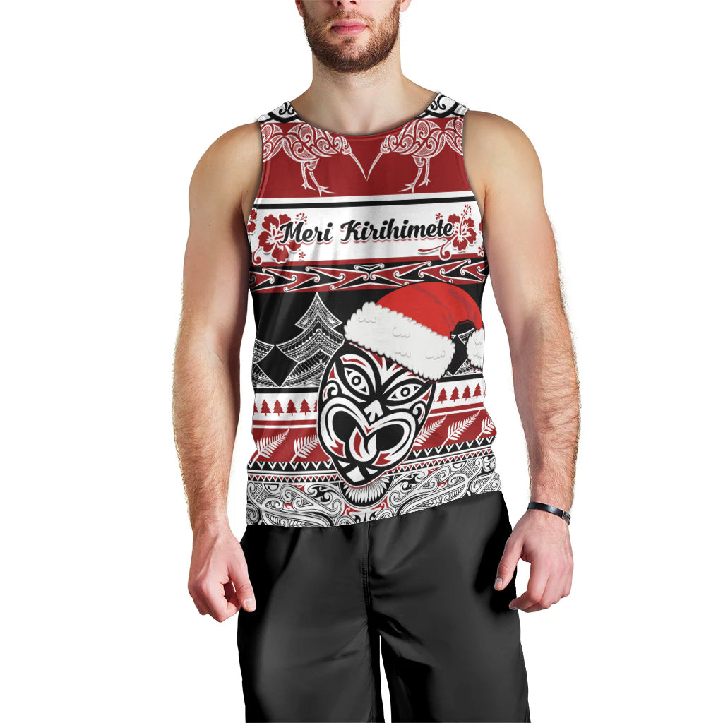 Custom New Zealand Christmas Men Tank Top Maori Meri Kirihimete Moko - Wonder Print Shop