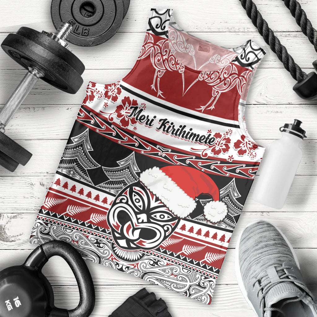 Custom New Zealand Christmas Men Tank Top Maori Meri Kirihimete Moko - Wonder Print Shop