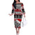 Custom New Zealand Christmas Off The Shoulder Long Sleeve Dress Maori Meri Kirihimete Moko - Wonder Print Shop