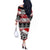Custom New Zealand Christmas Off The Shoulder Long Sleeve Dress Maori Meri Kirihimete Moko - Wonder Print Shop