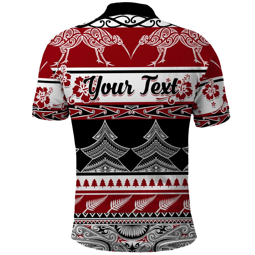 Custom New Zealand Christmas Polo Shirt Maori Meri Kirihimete Moko - Wonder Print Shop