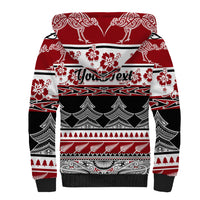 Custom New Zealand Christmas Sherpa Hoodie Maori Meri Kirihimete Moko - Wonder Print Shop
