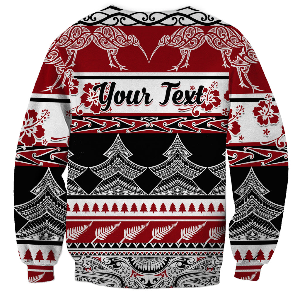 Custom New Zealand Christmas Sweatshirt Maori Meri Kirihimete Moko - Wonder Print Shop