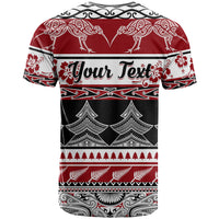 Custom New Zealand Christmas T Shirt Maori Meri Kirihimete Moko - Wonder Print Shop