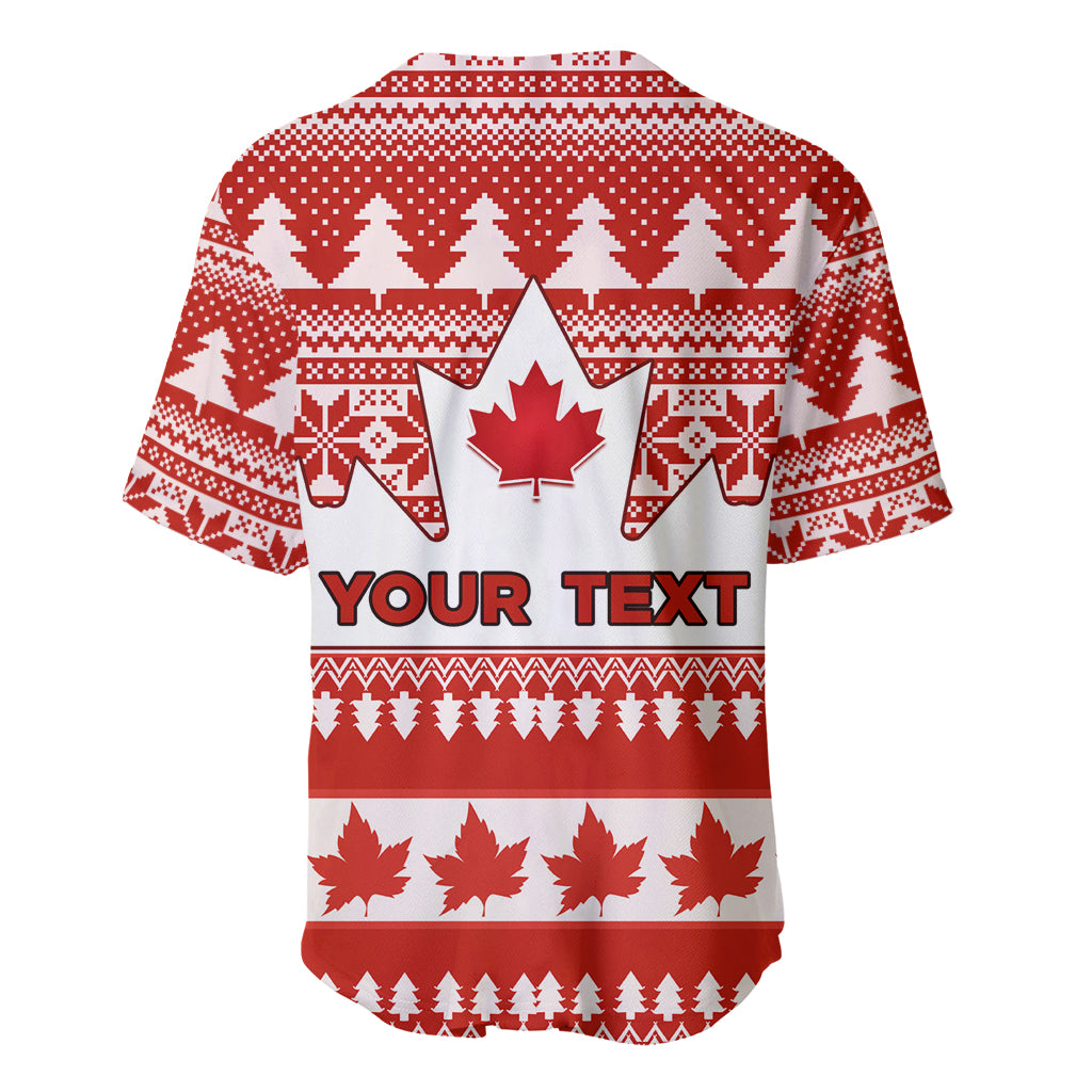 Custom Canada Christmas Baseball Jersey Maple Leaf Unique Style - Wonder Print Shop