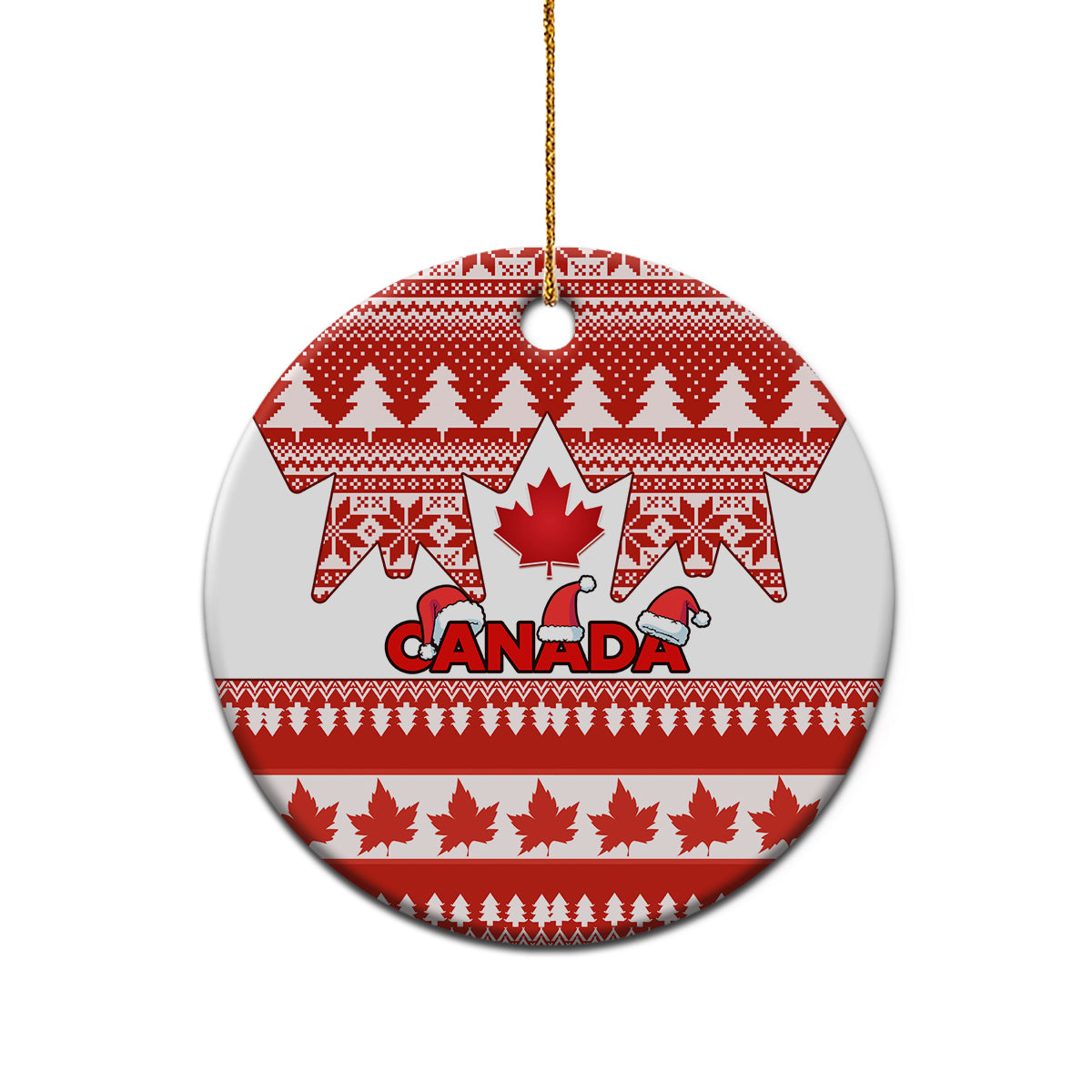 Canada Christmas Ceramic Ornament Maple Leaf Unique Style - Wonder Print Shop