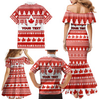 Custom Canada Christmas Family Matching Mermaid Dress and Hawaiian Shirt Maple Leaf Unique Style - Wonder Print Shop