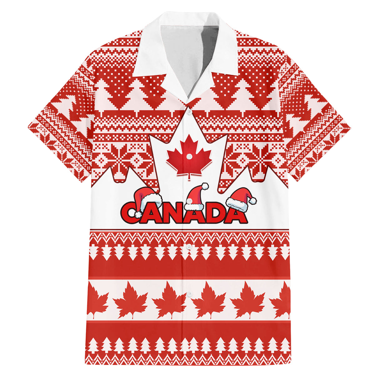 Custom Canada Christmas Family Matching Mermaid Dress and Hawaiian Shirt Maple Leaf Unique Style - Wonder Print Shop