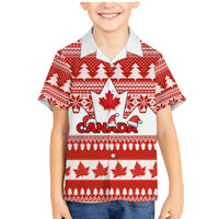 Custom Canada Christmas Family Matching Mermaid Dress and Hawaiian Shirt Maple Leaf Unique Style - Wonder Print Shop