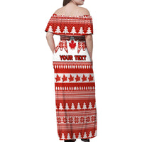 Custom Canada Christmas Family Matching Off Shoulder Maxi Dress and Hawaiian Shirt Maple Leaf Unique Style - Wonder Print Shop