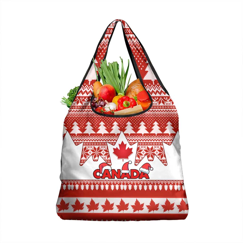 Custom Canada Christmas Grocery Bag Maple Leaf Unique Style