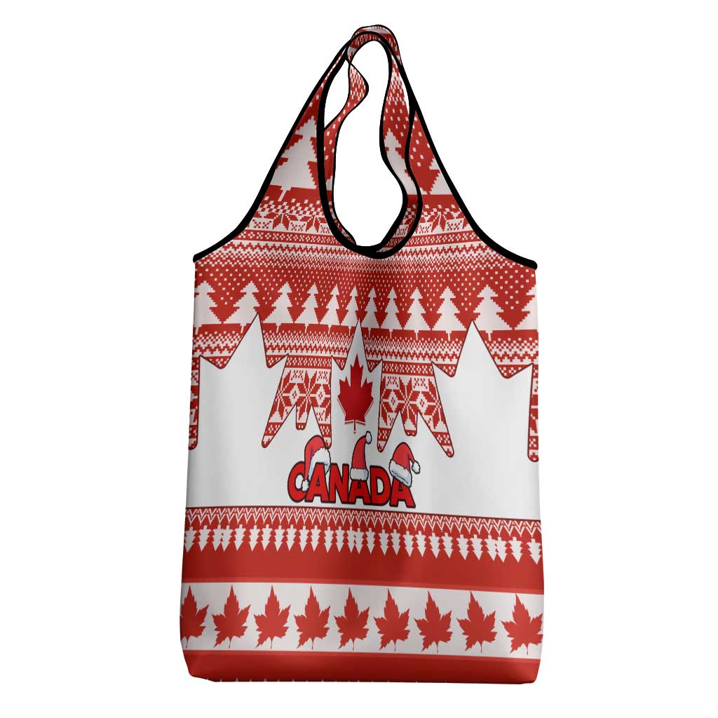 Custom Canada Christmas Grocery Bag Maple Leaf Unique Style