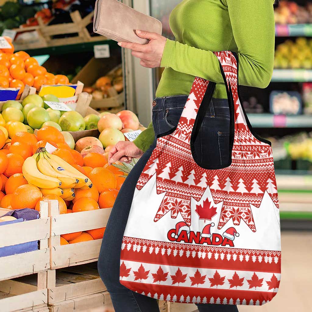 Custom Canada Christmas Grocery Bag Maple Leaf Unique Style