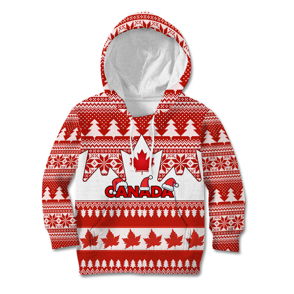 custom-canada-christmas-kid-hoodie-maple-leaf-unique-style