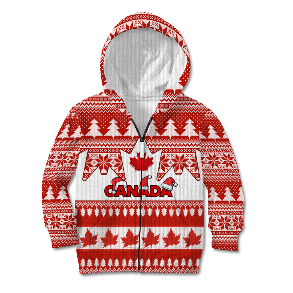 Custom Canada Christmas Kid Hoodie Maple Leaf Unique Style - Wonder Print Shop