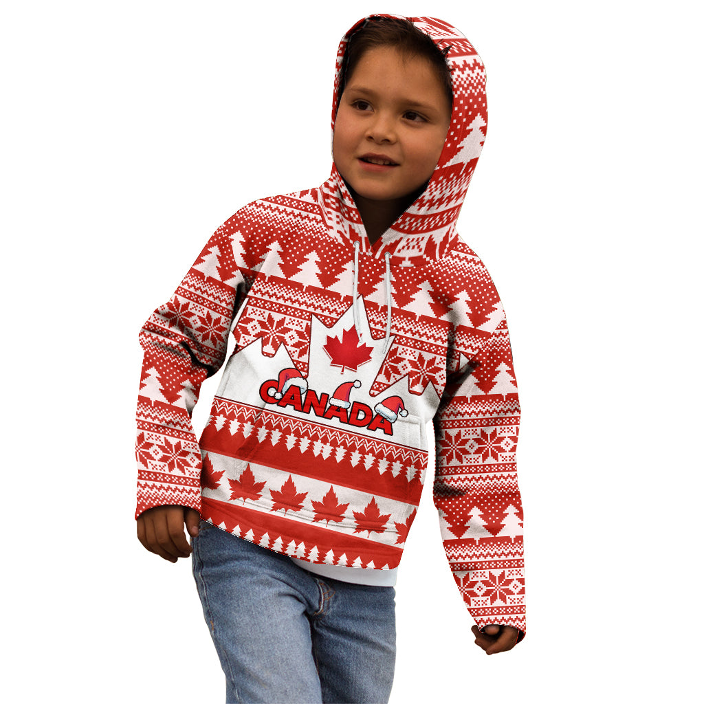 Custom Canada Christmas Kid Hoodie Maple Leaf Unique Style - Wonder Print Shop