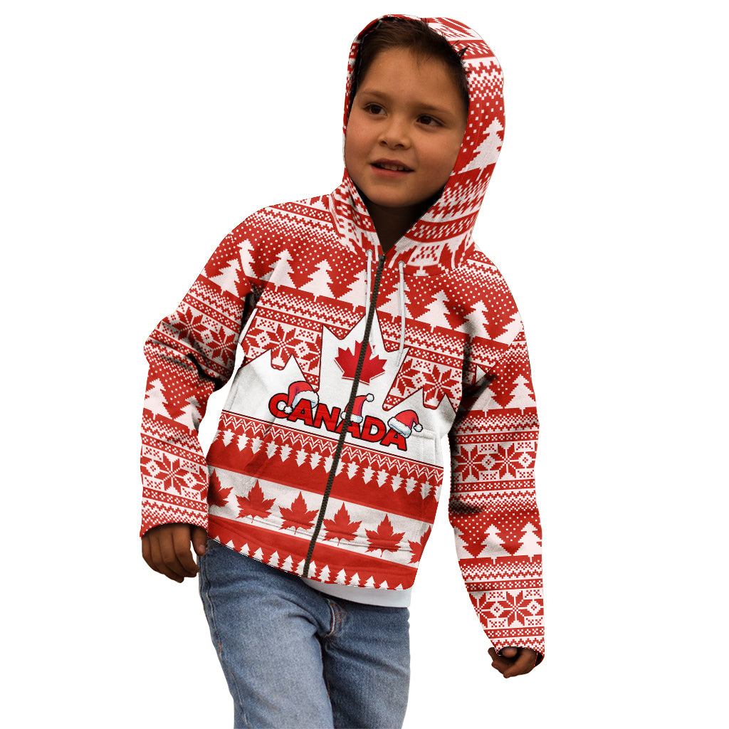 Custom Canada Christmas Kid Hoodie Maple Leaf Unique Style - Wonder Print Shop