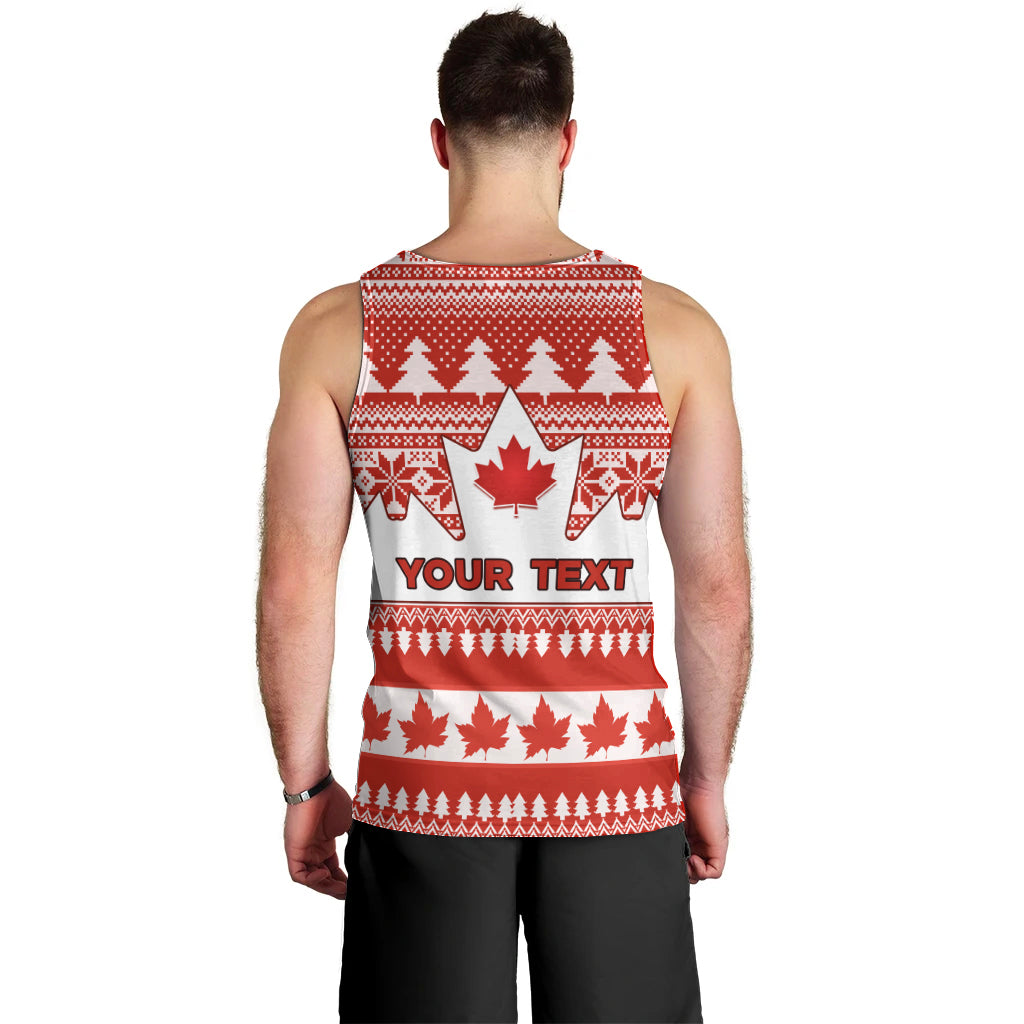 Custom Canada Christmas Men Tank Top Maple Leaf Unique Style - Wonder Print Shop
