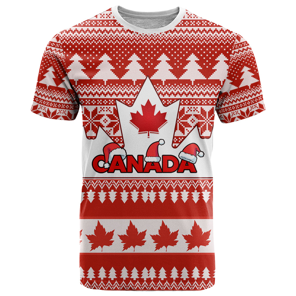 Custom Canada Christmas T Shirt Maple Leaf Unique Style - Wonder Print Shop