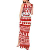 Custom Canada Christmas Tank Maxi Dress Maple Leaf Unique Style - Wonder Print Shop