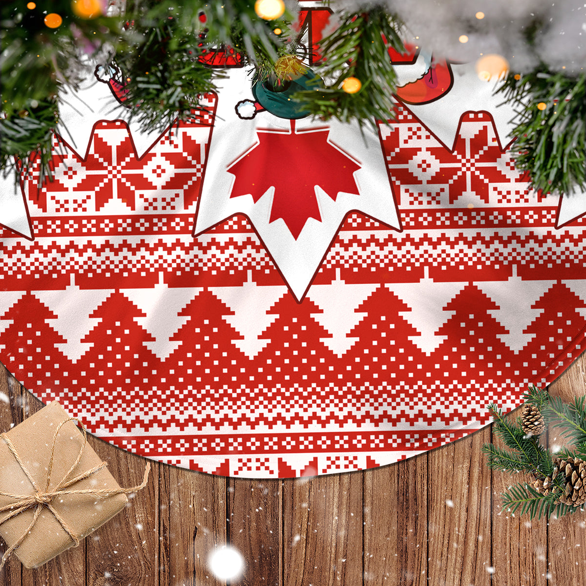 Canada Christmas Tree Skirt Maple Leaf Unique Style - Wonder Print Shop
