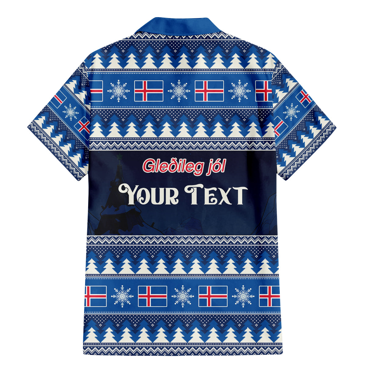 Custom Iceland Christmas Family Matching Mermaid Dress and Hawaiian Shirt Yule Cat With Xmas Tree - Wonder Print Shop