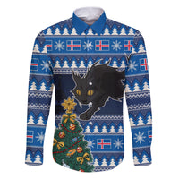 Custom Iceland Christmas Family Matching Puletasi Dress and Hawaiian Shirt Yule Cat With Xmas Tree - Wonder Print Shop