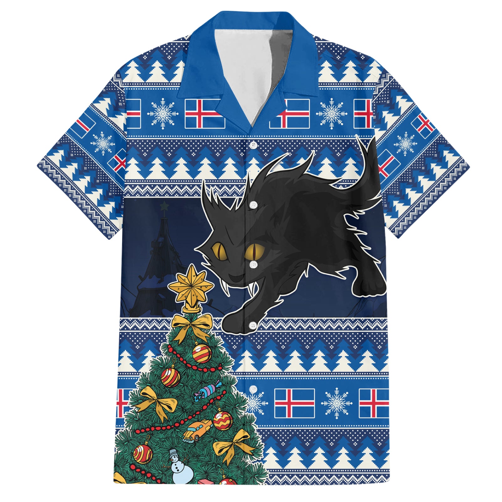 custom-iceland-christmas-hawaiian-shirt-yule-cat-with-xmas-tree