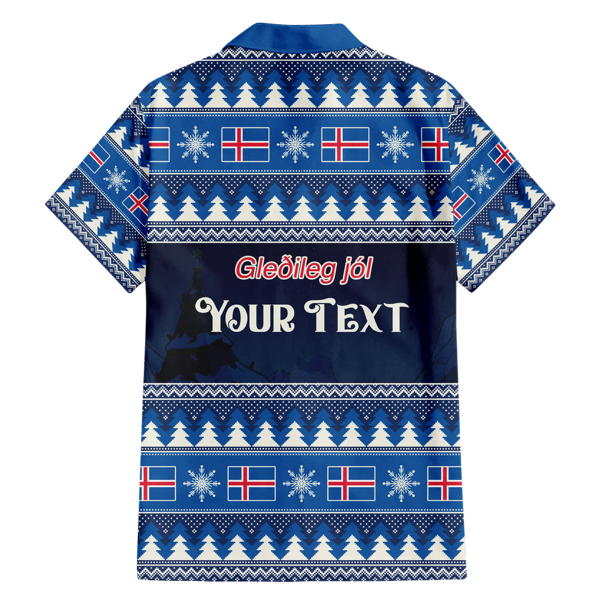 Custom Iceland Christmas Hawaiian Shirt Yule Cat With Xmas Tree - Wonder Print Shop