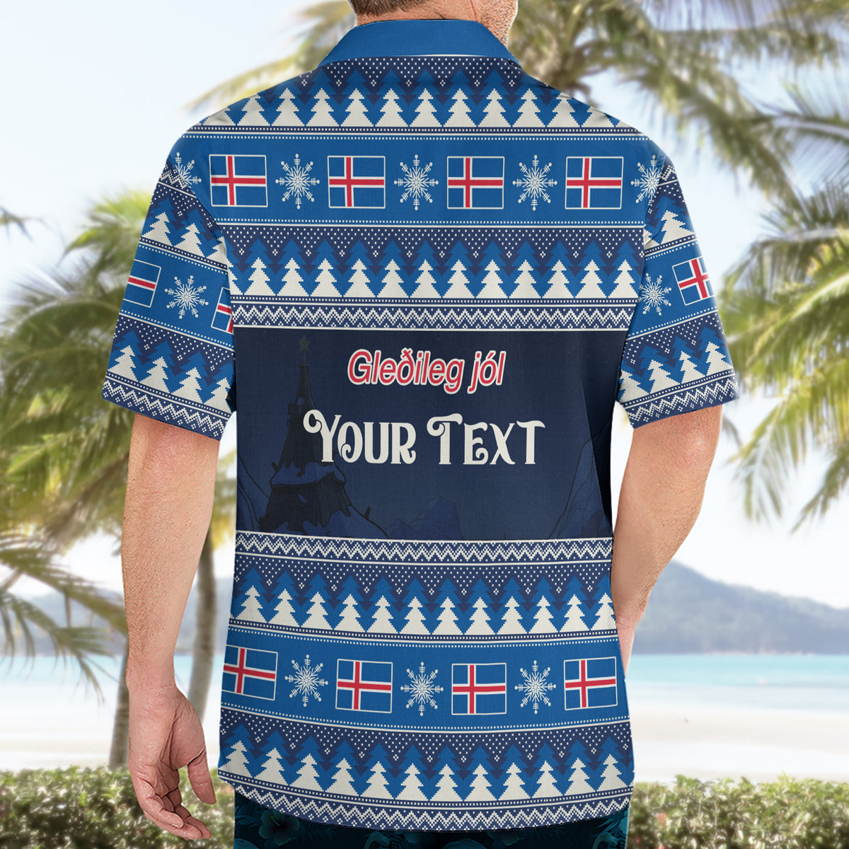 Custom Iceland Christmas Hawaiian Shirt Yule Cat With Xmas Tree - Wonder Print Shop