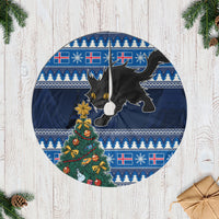 Iceland Christmas Tree Skirt Yule Cat With Xmas Tree - Wonder Print Shop