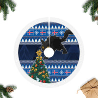 Iceland Christmas Tree Skirt Yule Cat With Xmas Tree - Wonder Print Shop