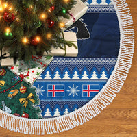 Iceland Christmas Tree Skirt Yule Cat With Xmas Tree - Wonder Print Shop