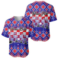 Custom Croatia Christmas Baseball Jersey Sretan Bozic Croatian Embroidery Patterns - Wonder Print Shop