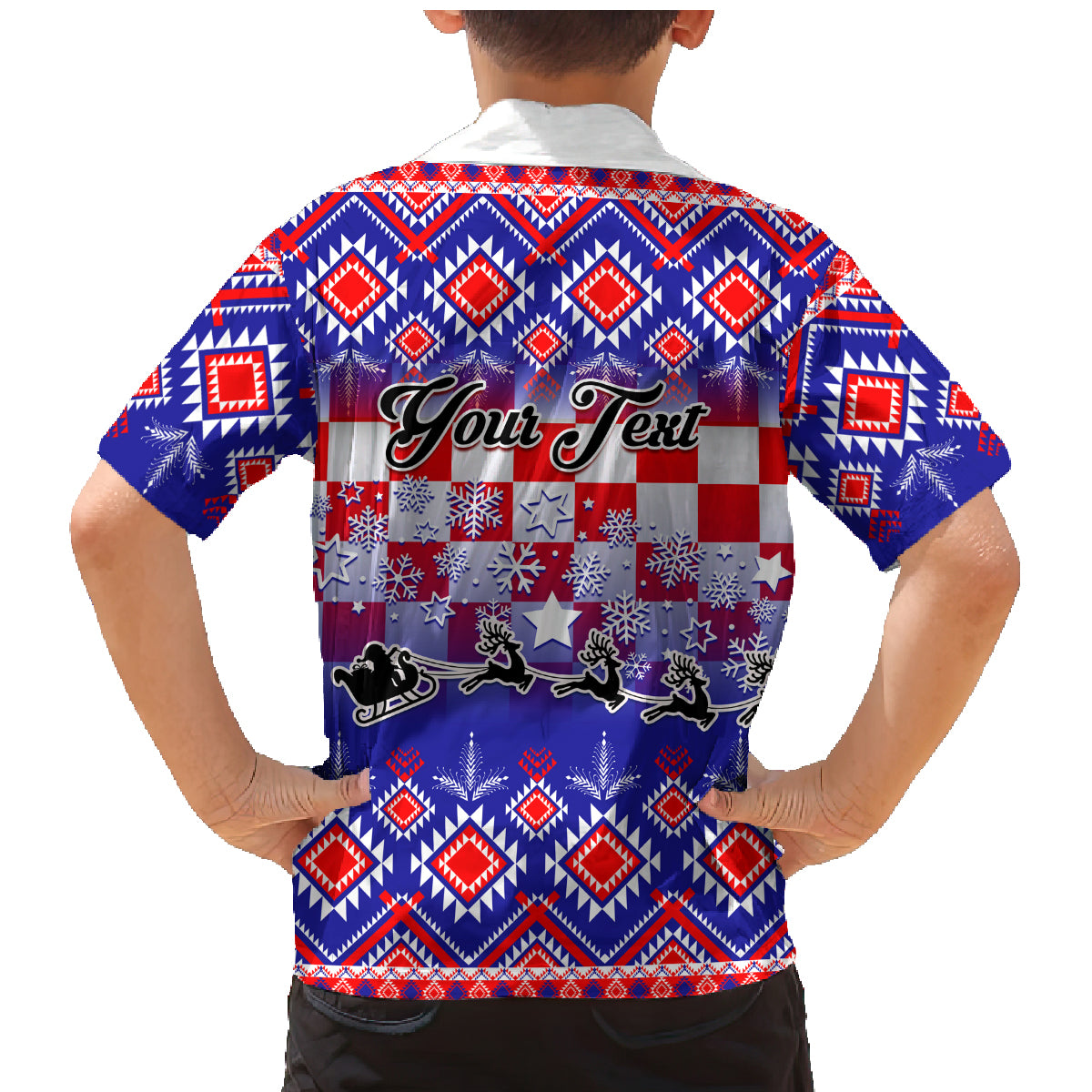 Custom Croatia Christmas Family Matching Mermaid Dress and Hawaiian Shirt Sretan Bozic Croatian Embroidery Patterns - Wonder Print Shop