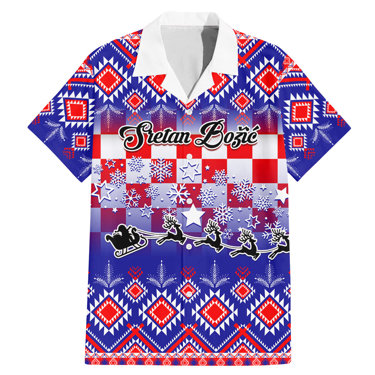 Custom Croatia Christmas Family Matching Mermaid Dress and Hawaiian Shirt Sretan Bozic Croatian Embroidery Patterns - Wonder Print Shop