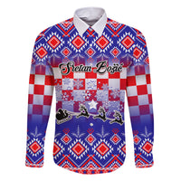 Custom Croatia Christmas Family Matching Short Sleeve Bodycon Dress and Hawaiian Shirt Sretan Bozic Croatian Embroidery Patterns - Wonder Print Shop