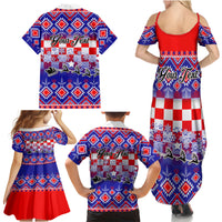 Custom Croatia Christmas Family Matching Summer Maxi Dress and Hawaiian Shirt Sretan Bozic Croatian Embroidery Patterns - Wonder Print Shop