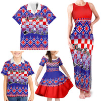 Custom Croatia Christmas Family Matching Tank Maxi Dress and Hawaiian Shirt Sretan Bozic Croatian Embroidery Patterns - Wonder Print Shop