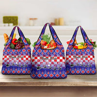 Custom Croatia Christmas Grocery Bag Sretan Bozic Croatian Embroidery Patterns