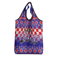 Custom Croatia Christmas Grocery Bag Sretan Bozic Croatian Embroidery Patterns