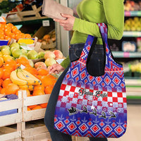 Custom Croatia Christmas Grocery Bag Sretan Bozic Croatian Embroidery Patterns