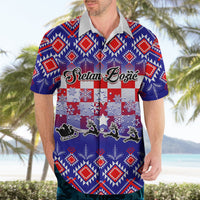 Custom Croatia Christmas Hawaiian Shirt Sretan Bozic Croatian Embroidery Patterns - Wonder Print Shop