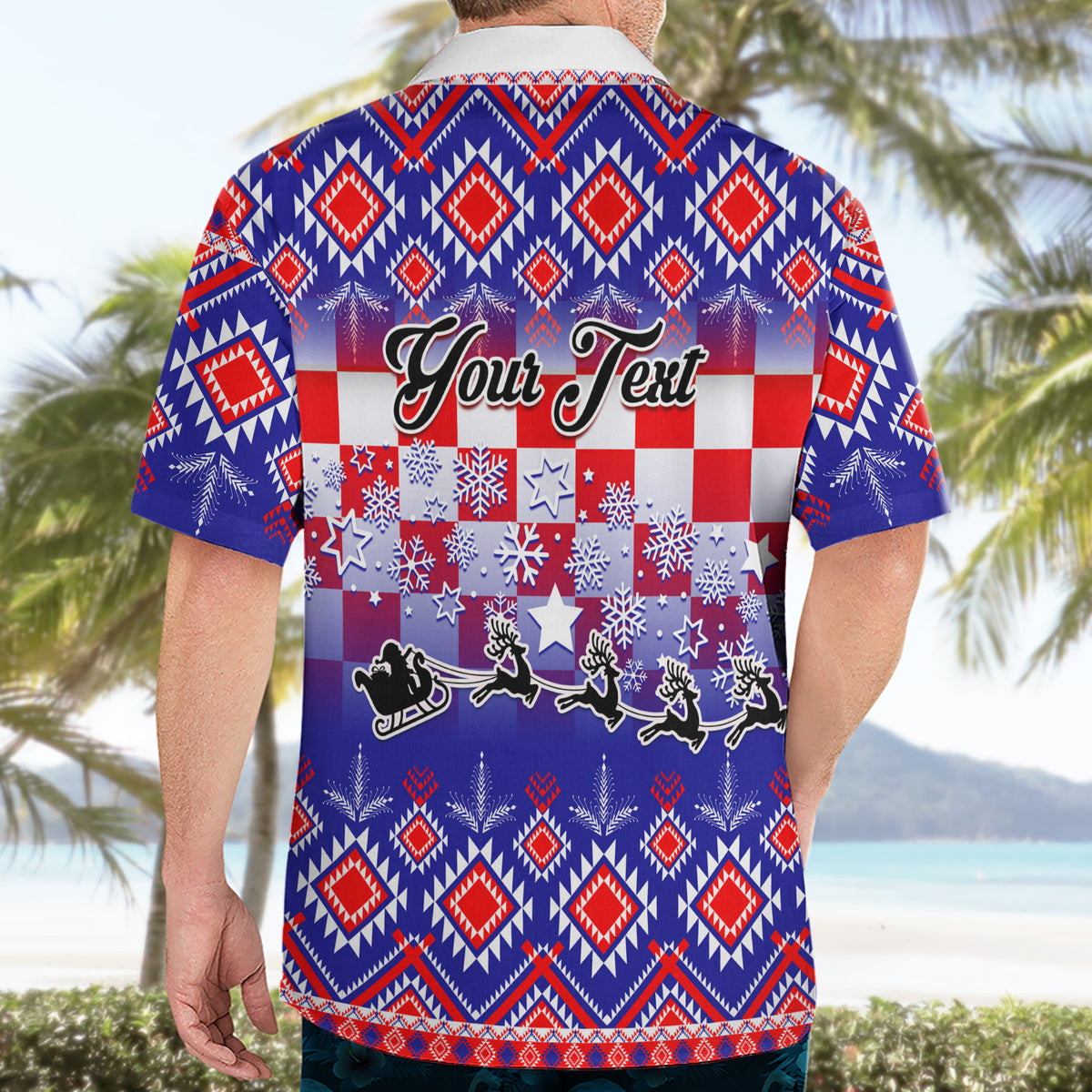 Custom Croatia Christmas Hawaiian Shirt Sretan Bozic Croatian Embroidery Patterns - Wonder Print Shop
