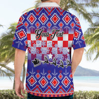 Custom Croatia Christmas Hawaiian Shirt Sretan Bozic Croatian Embroidery Patterns - Wonder Print Shop